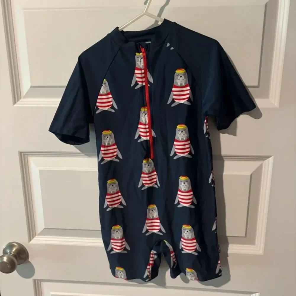 Sterntaler Walrus Swim Suit One Piece Rash Guard UPF Navy Boys 4-6 Years